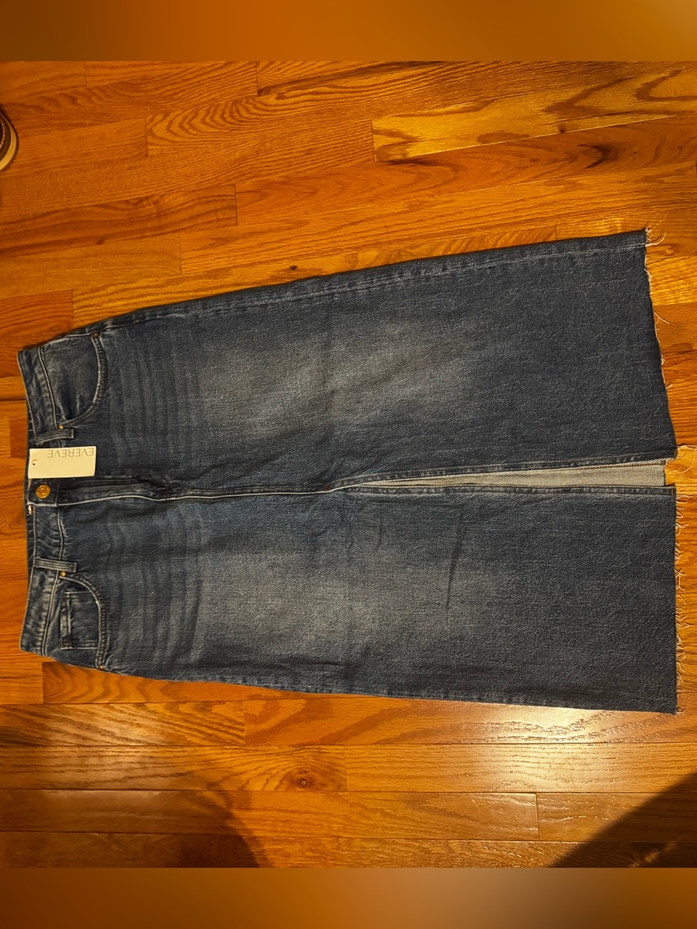 NWT Kut from the Kloth Medium Blue Denim Skirt with Front Slit-Size 8
